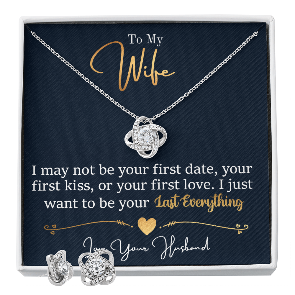 To My Wife - Love Knot Necklace & Earring Set